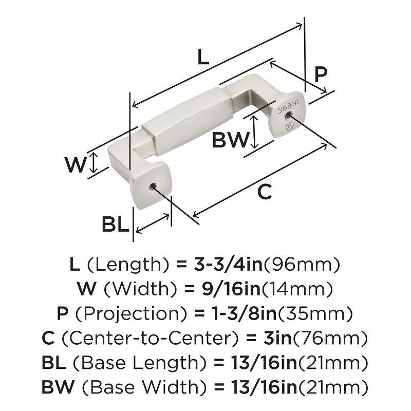 Amerock Stature 3 inch (76mm) Center-to-Center Satin Nickel Cabinet Pull