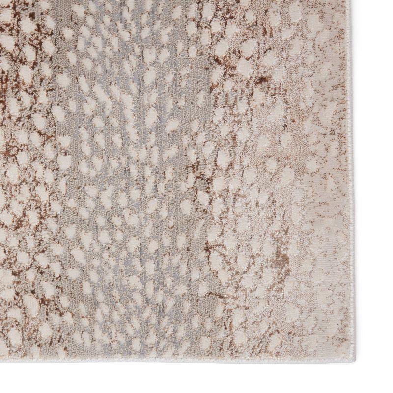 Axis Rectangular 5' x 7' Gray and Rose Gold Animal Print Area Rug