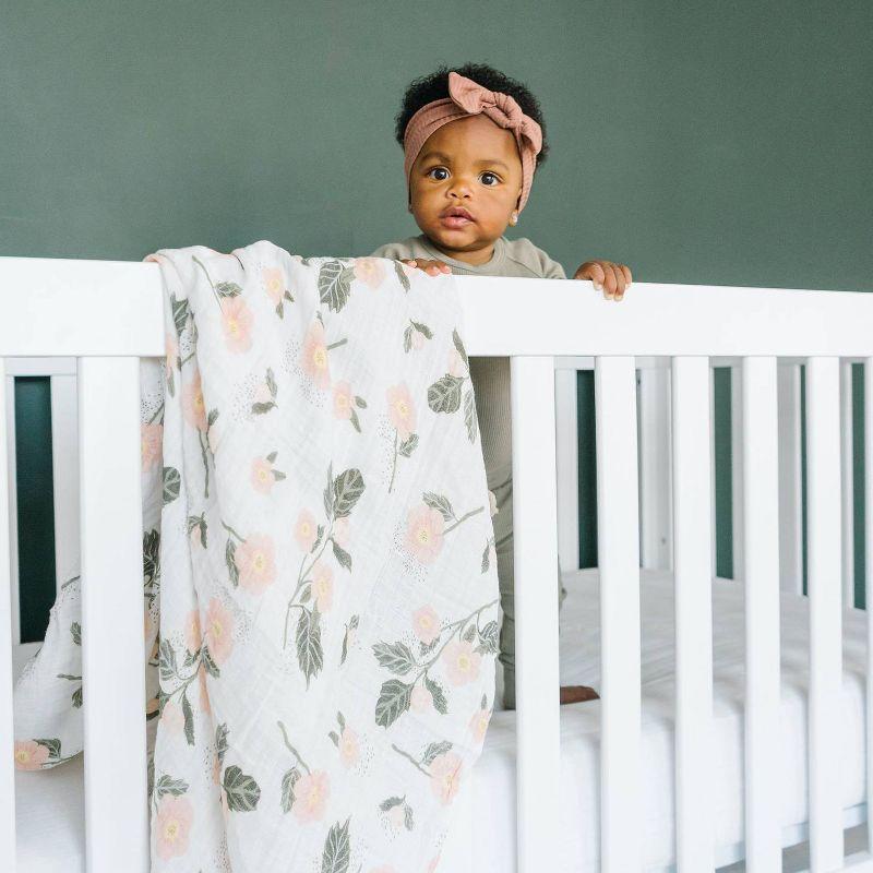Red Rovr Organic Cotton Muslin Swaddle Blanket - Blushing Bloom - 2pk