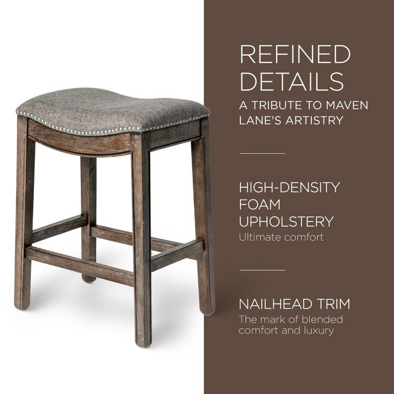 Maven Lane Maven Lane Adrien Backless Saddle Kitchen Stool with Fabric Upholstery
