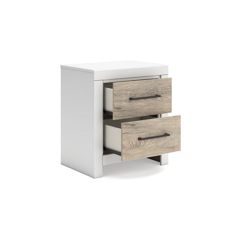 Signature Design by Ashley Charbitt 2 Drawer Nightstand, White & Brown