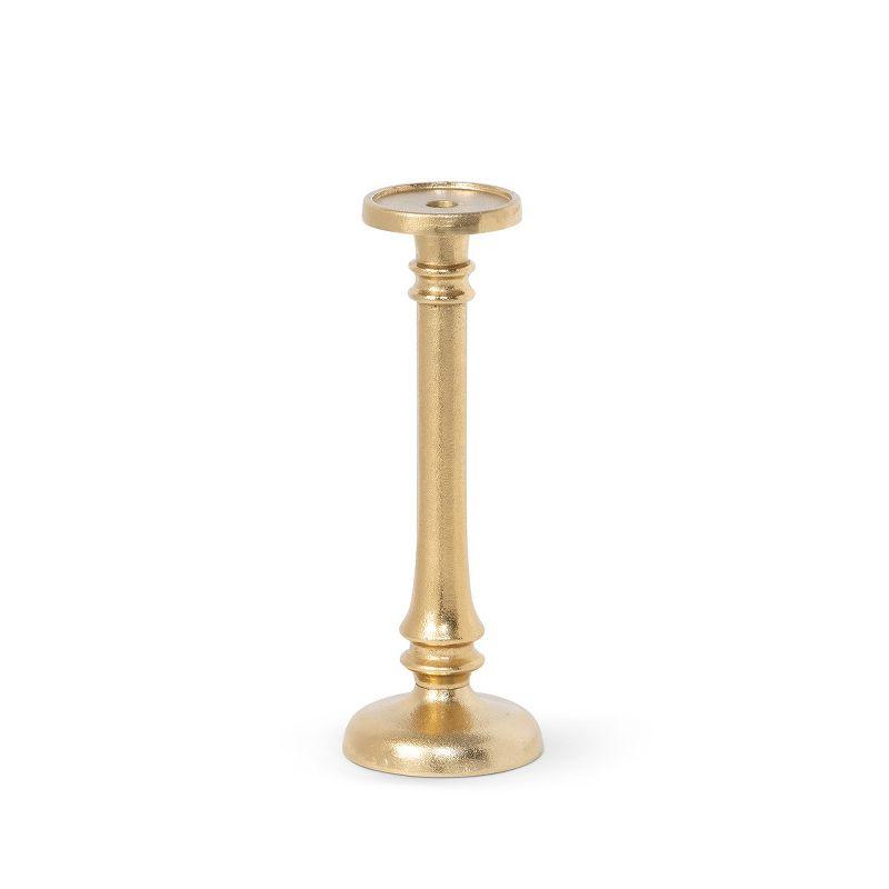 Classic Gold Cast Aluminum Candlestick, 17" Height