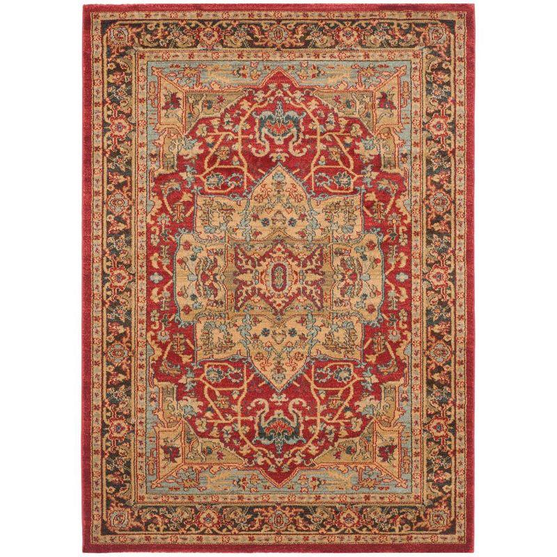 Mahal MAH625 Power Loomed Indoor Area Rug - Natural/Navy - 4'x5'7" - Safavieh.