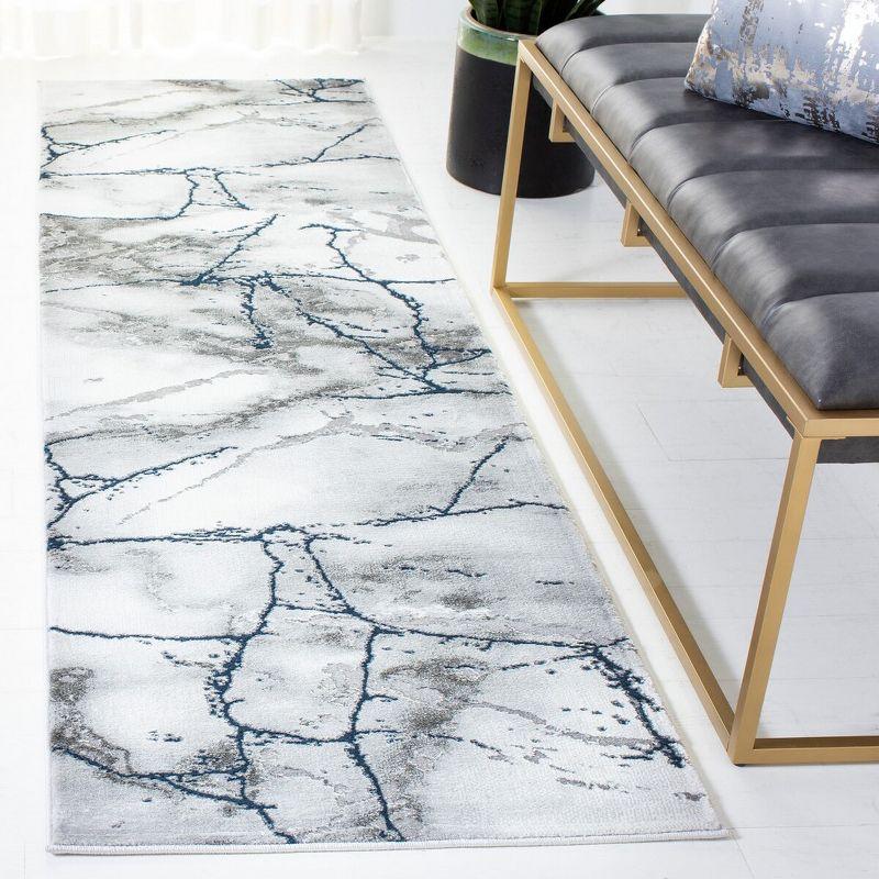 Craft CFT877 Loomed Indoor Runner Rug - Ivory Grey/Blue - 2'3"x8' - Safavieh