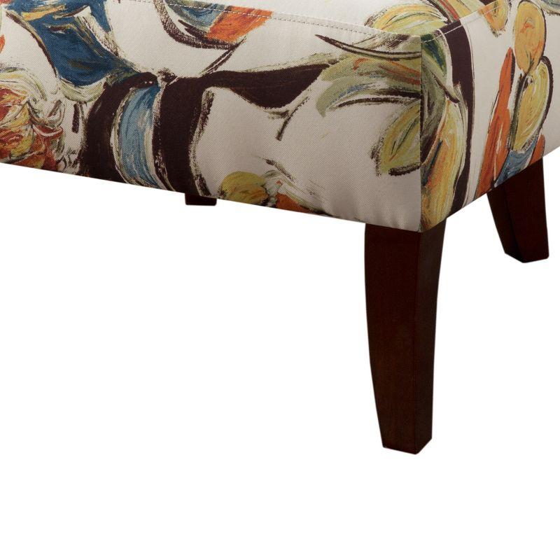 Erika Hourglass Tufted Armless Accent Chair in Multi