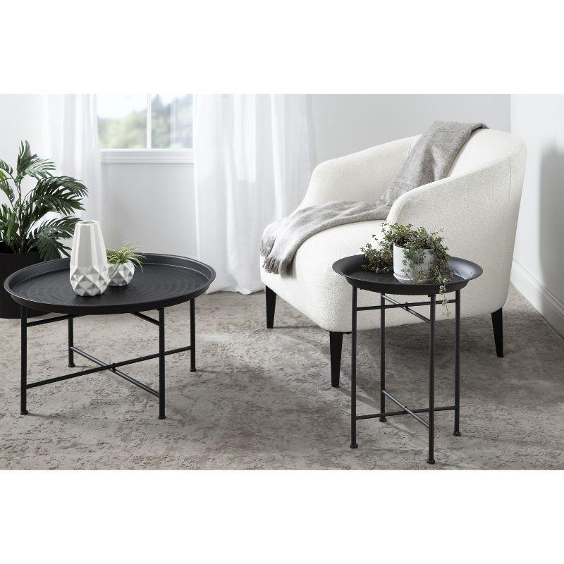 Mahdavi Black Round Metal Accent Table