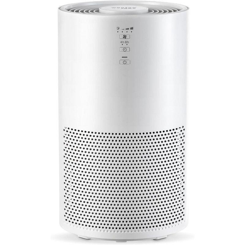 White Medium HEPA Air Purifier with Odor Absorbing Filter