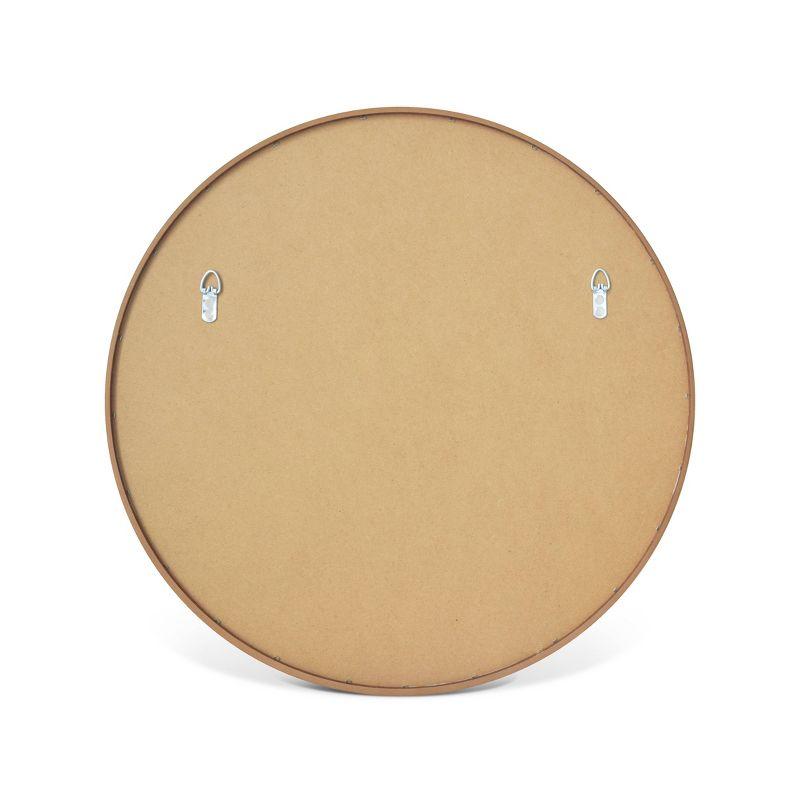 WallBeyond 24" Wood Round Mirror Natural : Pine Frame, Modern Style, Wall Mount, No Assembly Required