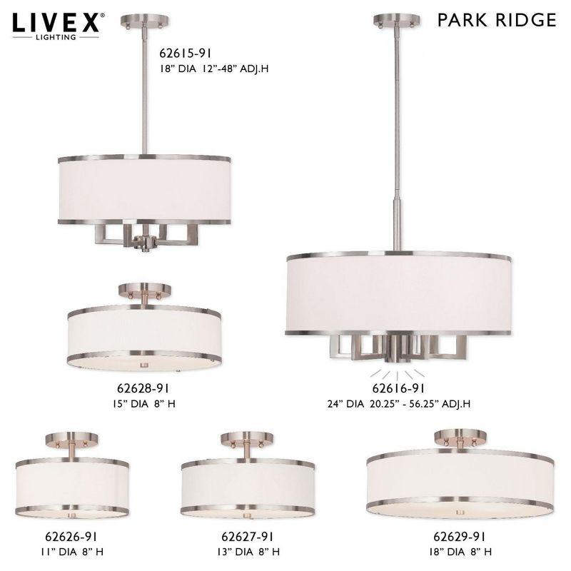 Livex Lighting Park Ridge 3 - Light Semi-Flush Mount in  Brushed Nickel