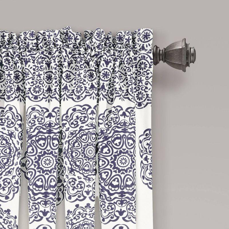 Stripe Medallion Polyester Room Darkening Curtain Pair (Set of 2)