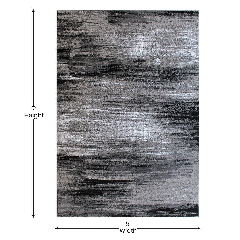 Masada Rugs 5'x7' Modern Contemporary Ombre Area Rug in Gray, Black and White - Design Trz863