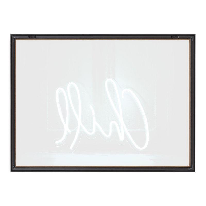 Kate and Laurel Blake Chill Neon Sign Framed Printed Glass by The Creative Bunch Studio, 18x24, Gray