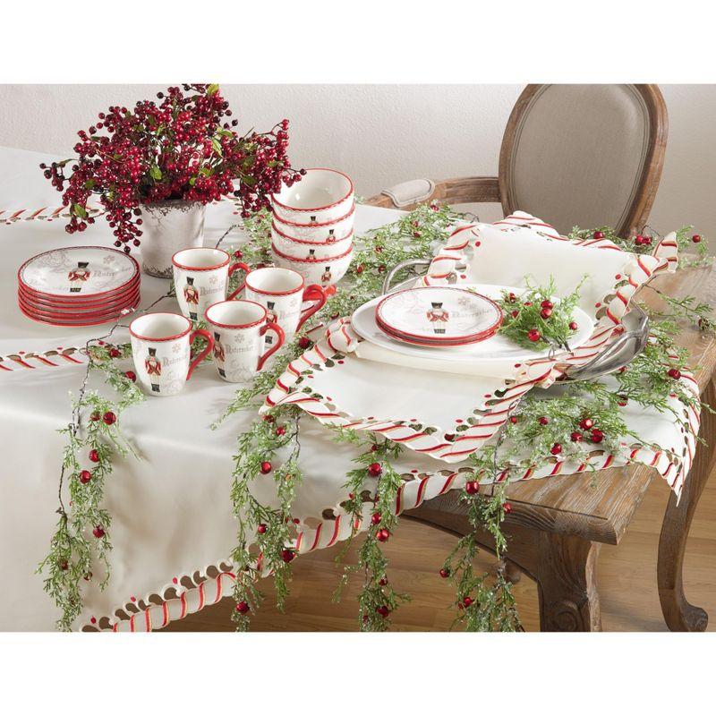 Saro Bonbon Striped Christmas Tablecloth