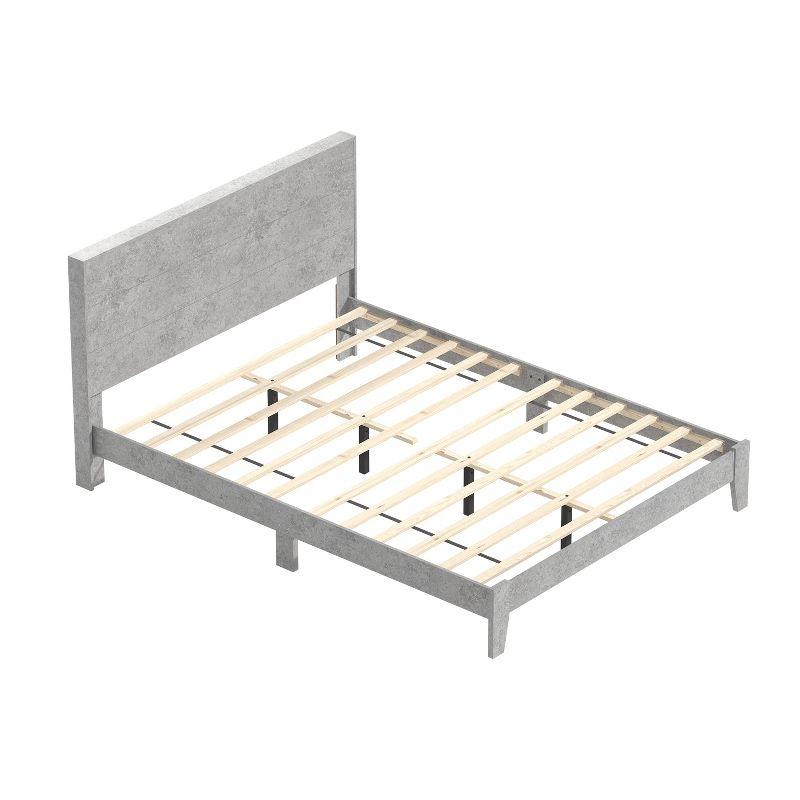 Galano Layton Wood Frame Queen Platform Bed with Headboard in Knotty Oak, Dusty Gray Oak, White, Black, Oslo Oak, Concrete Gray