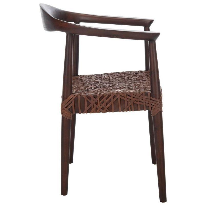 Juneau Leather Woven Accent Chair  - Safavieh