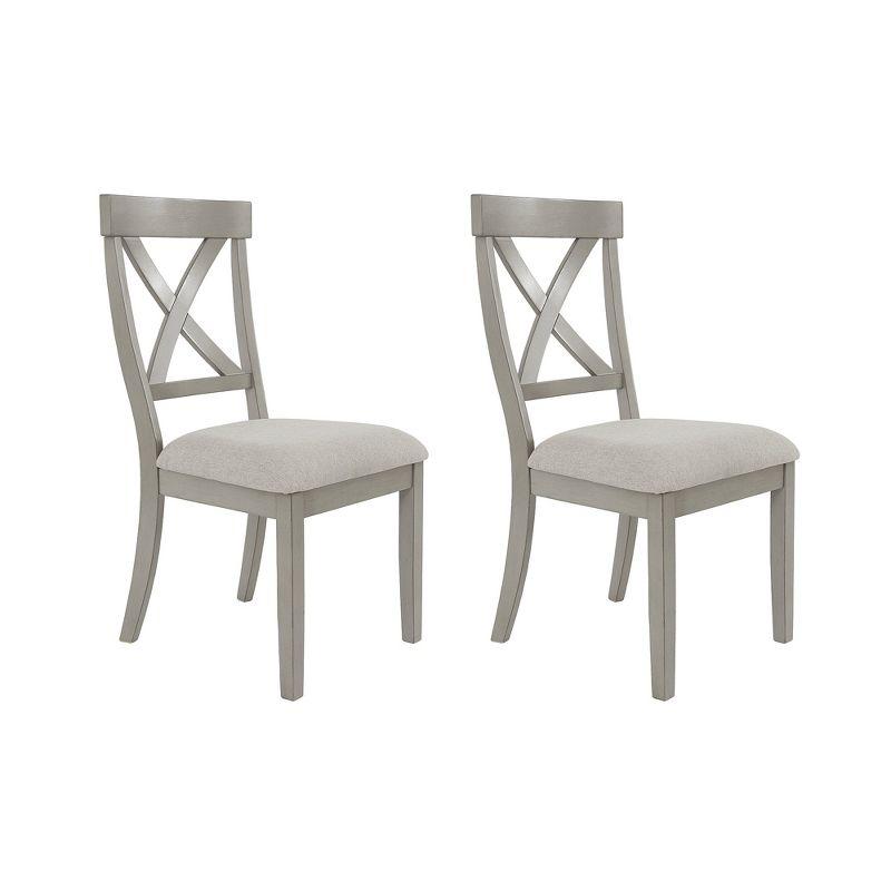 Sand & Stable™ Coastline Solid Wood Cross Back Side Chair in Gray & Reviews | Wayfair