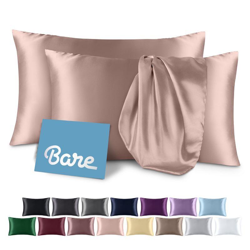 Bare Home Soft Poly Satin Pillowcase Set