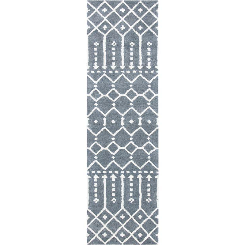 Hand-Tufted Himalaya Elegance Gray Wool 27" Runner Rug