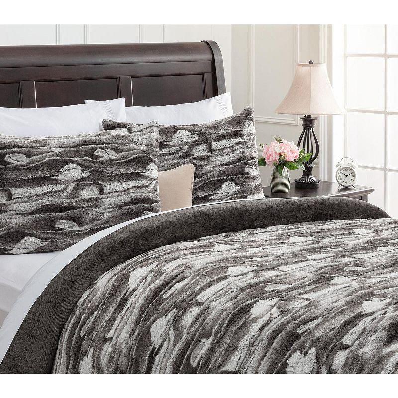 Chanasya Black White Microfiber Reversible Duvet Cover Set