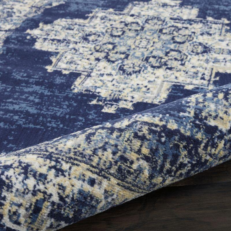 Charlton Home® Golter Grafix 5'3" X 7'3" Navy Blue Vintage Indoor Rug