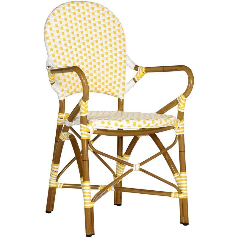 Hooper Arm Chair (Set Of 2) - Indoor/Outdoor - FOX5209 - Yellow/White - Safavieh