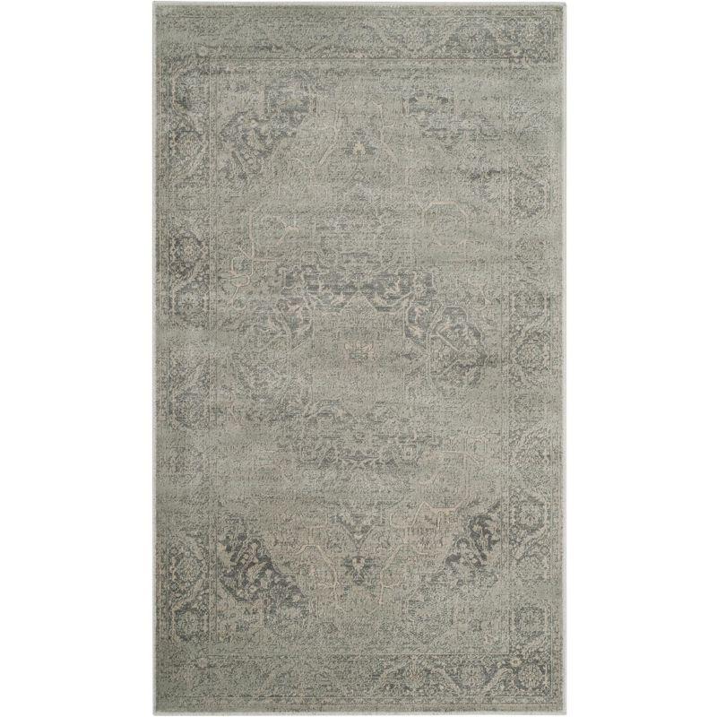 Vintage VTG159 Power Loomed Indoor Skid-Resistant Accent Rug - Silver - 3'3"x5'7" - Safavieh