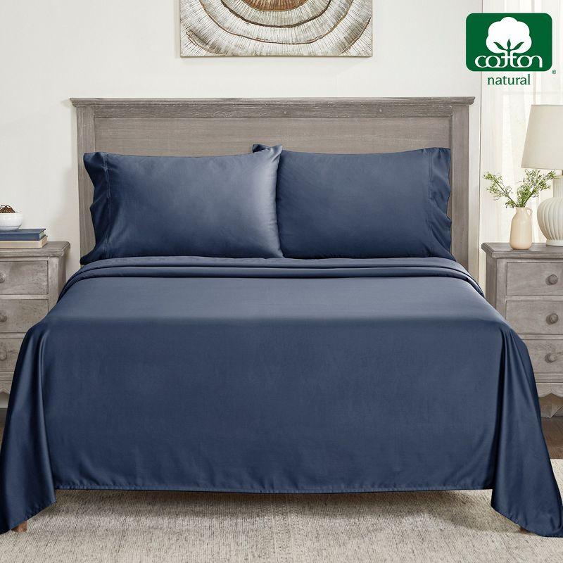 Royal Navy Blue Cotton Deep Pocket California King Sheet Set