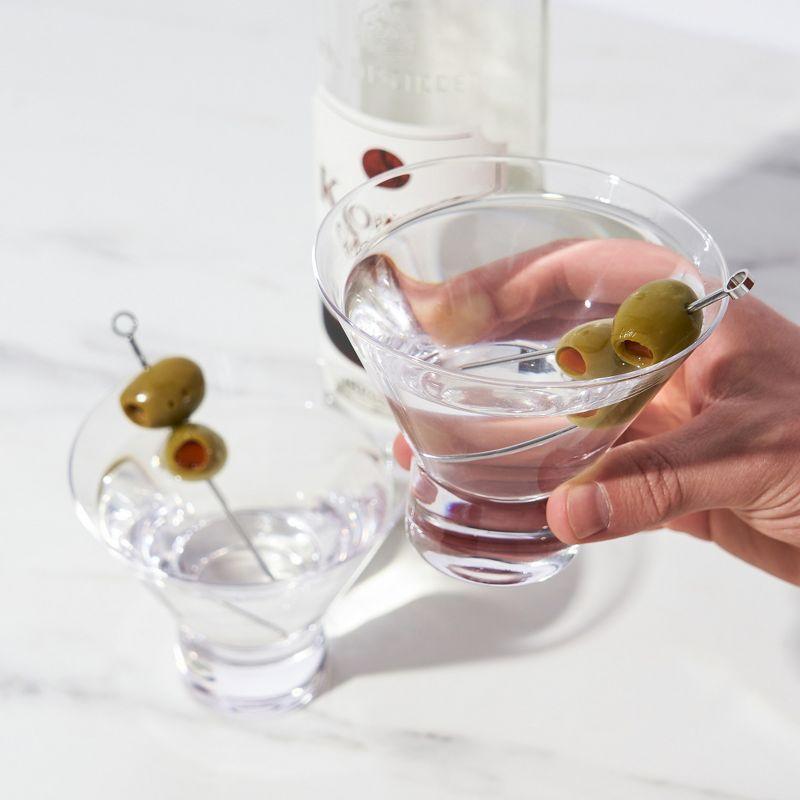 Viski Raye Heavy Base Crystal Stemless Martini Glasses