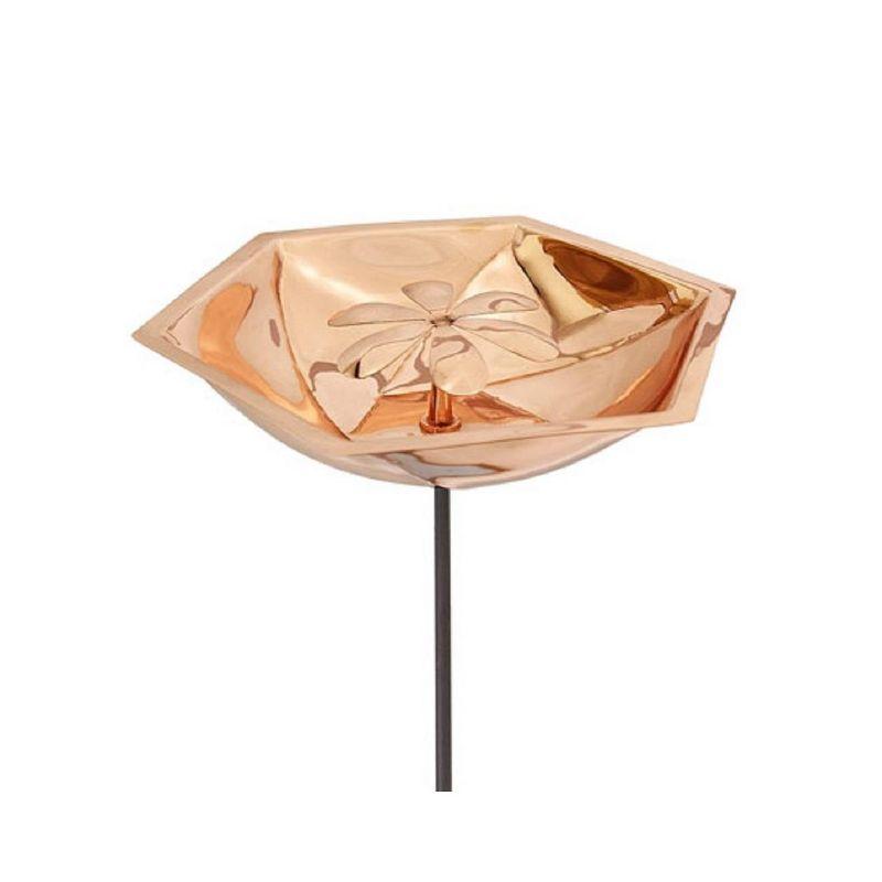 40" Hexagonal Copper Bee Fountain & Birdbath with Stake Copper - ACHLA Designs