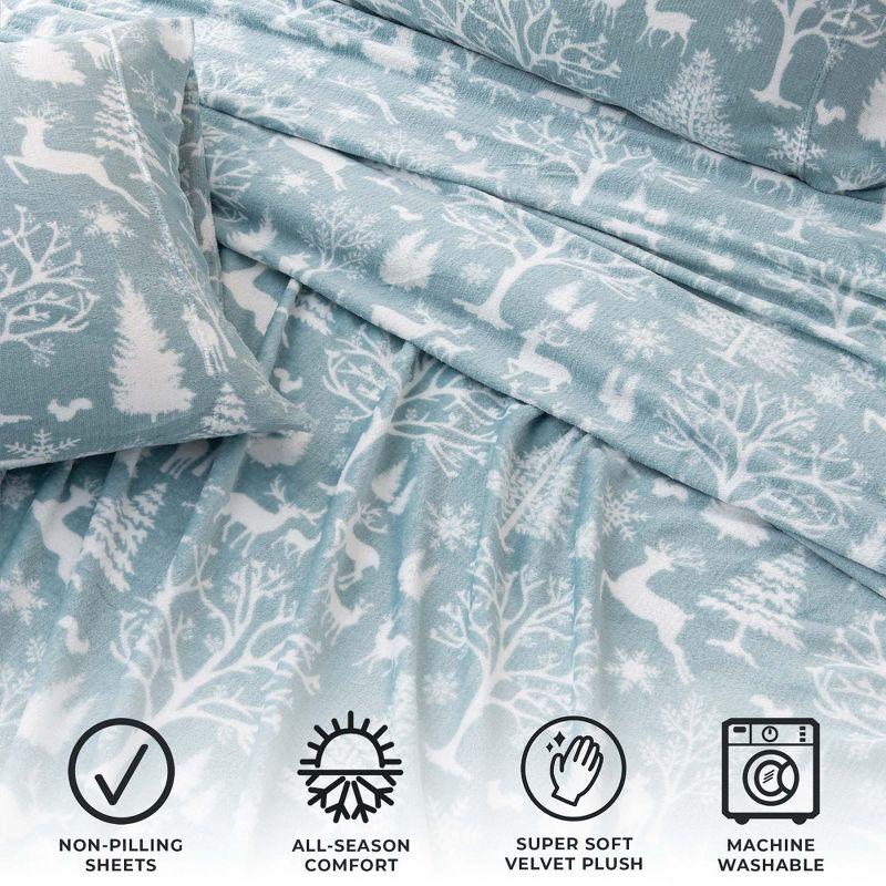 Printed Velvet Plush Fleece Sheet Set - Great Bay Home