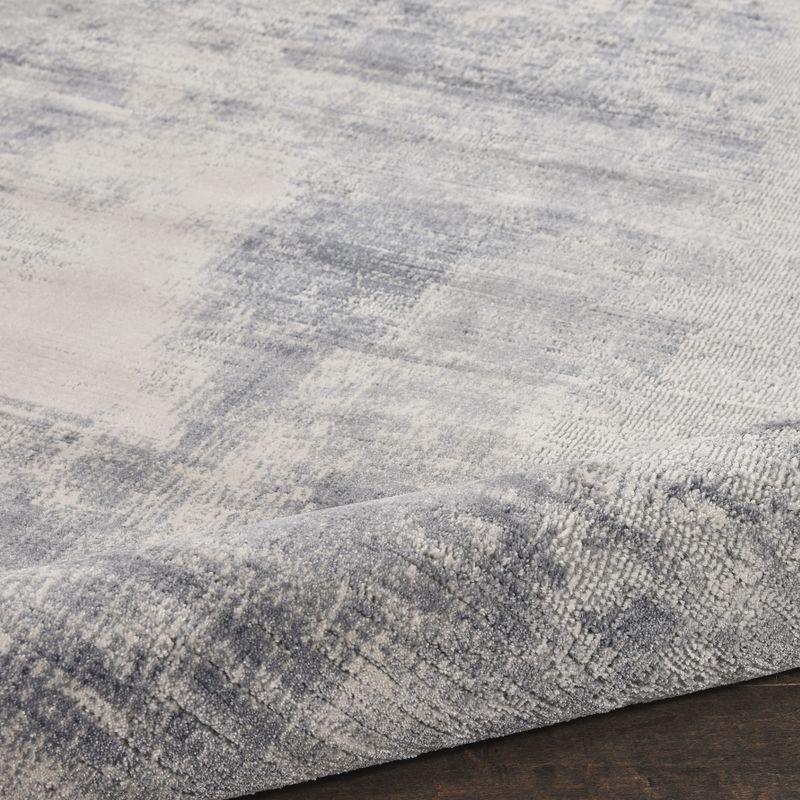Nourison Rustic Textures Contemporary Abstract Indoor Area Rug Blue/Ivory 7'10" x round
