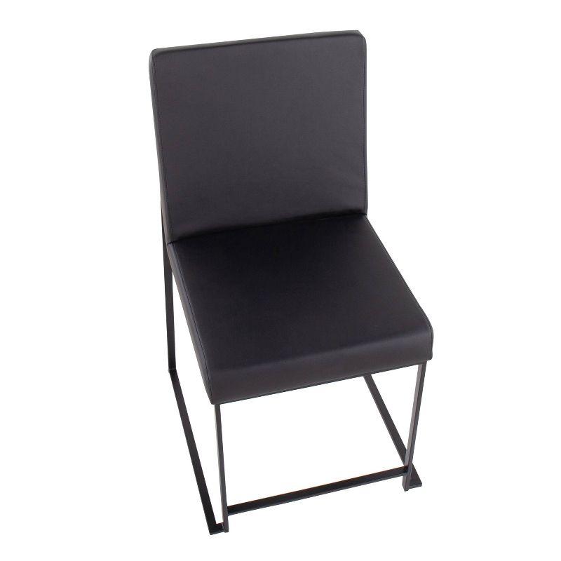 Set of 2 High Back Fuji Dining Chairs: Upholstered, Armless, Steel Frame - LumiSource