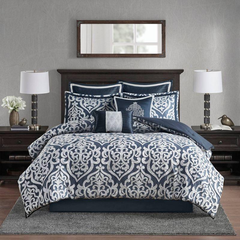 Madison Park Odette Jacquard 8 Piece Comforter Set