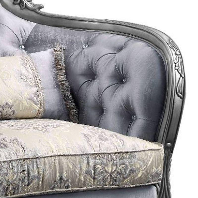 Acme Furniture 43" Ariadne Fabric Chair Platinum: Upholstered Linen, Wood Frame, No Assembly Required