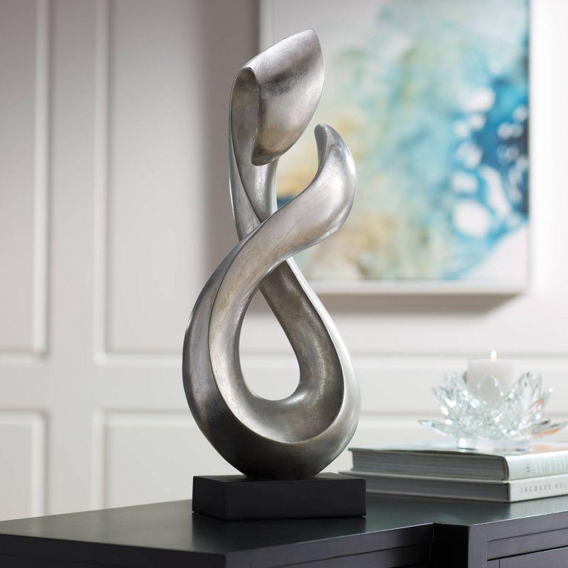 Studio 55D Open Infinity 24 1/2" High Silver Finish Modern Sculpture