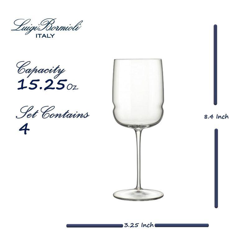 Luigi Bormioli Grandioso Chardonnay 15.25 oz. Wine Glass, Set of 4, Titanium Reinforced Stem, Made of SON-hyx Crystal, Made in Italy