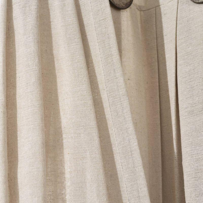 Lush Decor Linen Button Cotton Blend Tailored 29'' W Cafe Curtain (Set of 2)