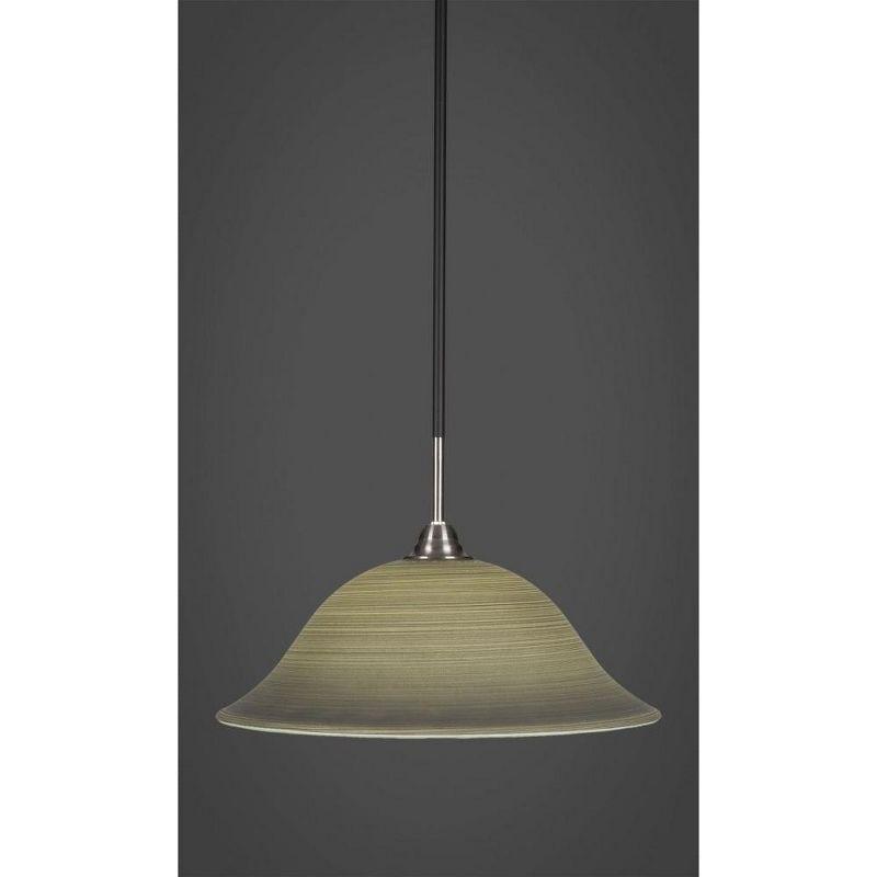 Paramount Matte Black and Brushed Nickel Glass Pendant Light