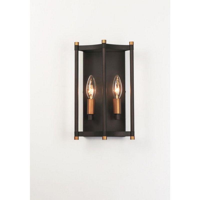 Maxim Lighting Wellington 2 - Light Wall Light in  Oil Rubbed Bronze/Antique Brass