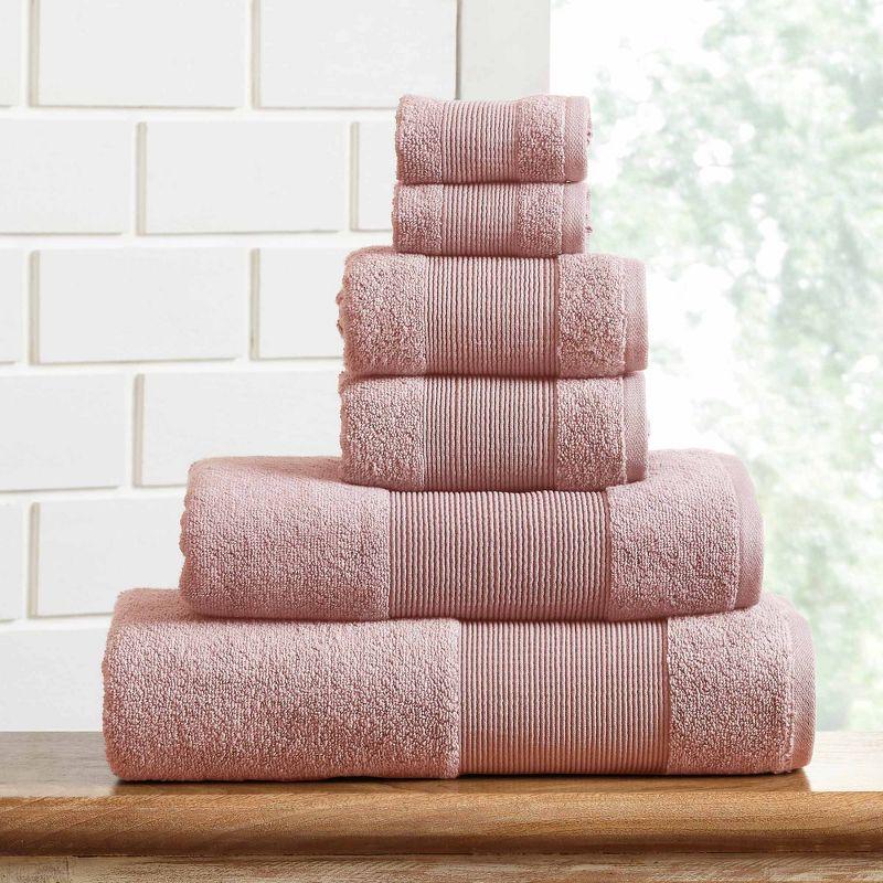 Air Cloud 6-Piece Silver Pink Organic Cotton Towel Set