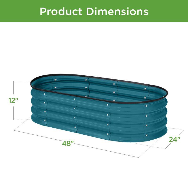 Best Choice Products 4x2x1ft Outdoor Raised Metal Oval Garden Bed, Planter Box for Vegetables, Flowers