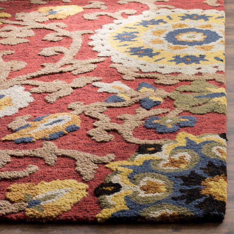 Blossom BLM401 Hand Tufted Area Rug - Red/Multi - 4'x6' - Safavieh.
