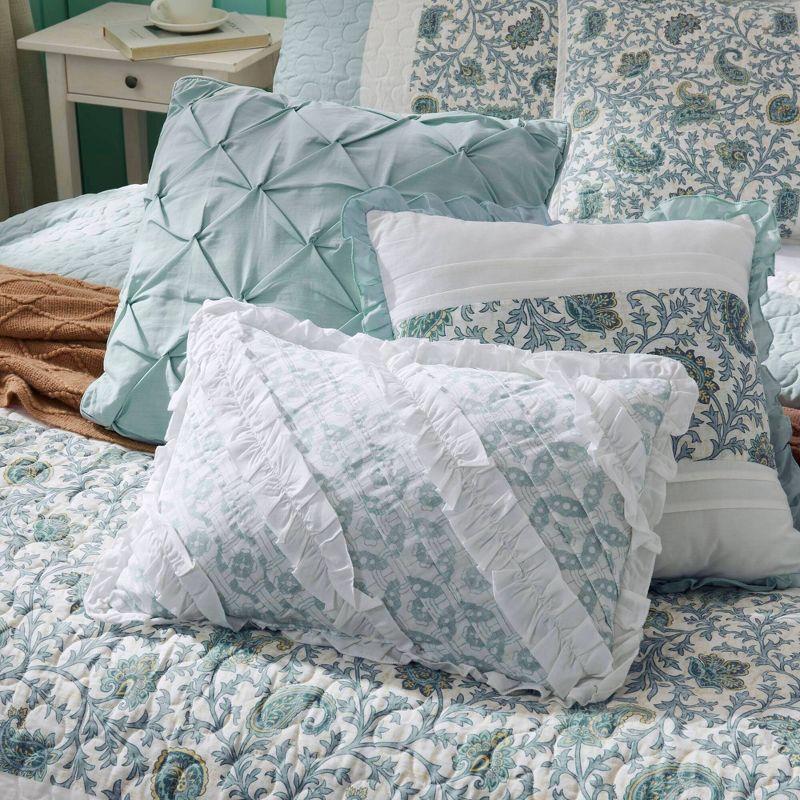 Madison Park Dawn 6 Piece Cotton Percale Quilt Set with Throw Pillows