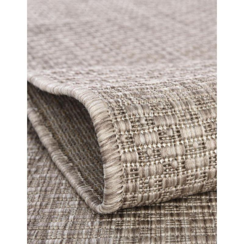 Unique Loom 4' 1 x 6' 1 Rectangle Indoor/Outdoor Solid Beige Area Rug