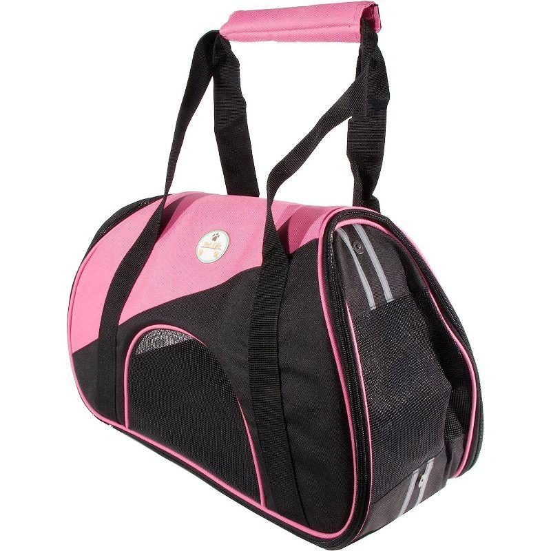 Pink and Black Airline Approved Soft Sided Pet Carrier