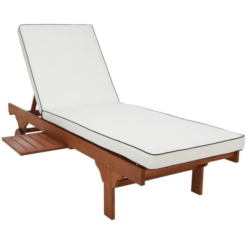 Newport Natural Acacia Wood Outdoor Lounge Chair with Cushions