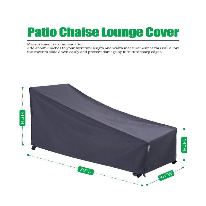 Premium Waterproof Outdoor Patio Chaise Lounge Covers : Latest Rip-Stop Fabric, 3-Year Warranty (Set of 2)