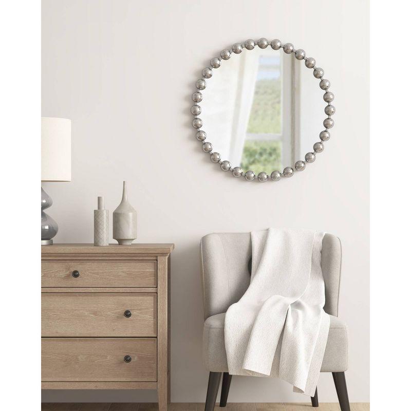 Marlowe Beaded Round Metal Wall Mirror