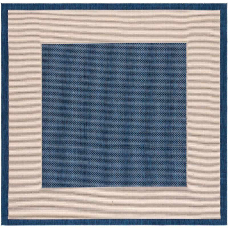 Courtyard CY7987 Power Loomed Indoor/Outdoor Area Rug - Navy/Beige - 4'x4' - Safavieh.