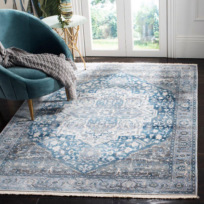 Vintage Persian VTP479 Power Loomed Indoor Area Rug - Charcoal/Blue - 5'x7'6" - Safavieh